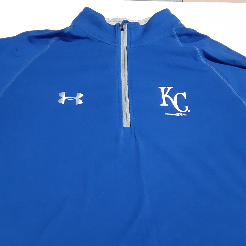 Under Armour Men's 2017 Kansas City Royals 1/4 Zip Pullover LS Shirt Loose M
